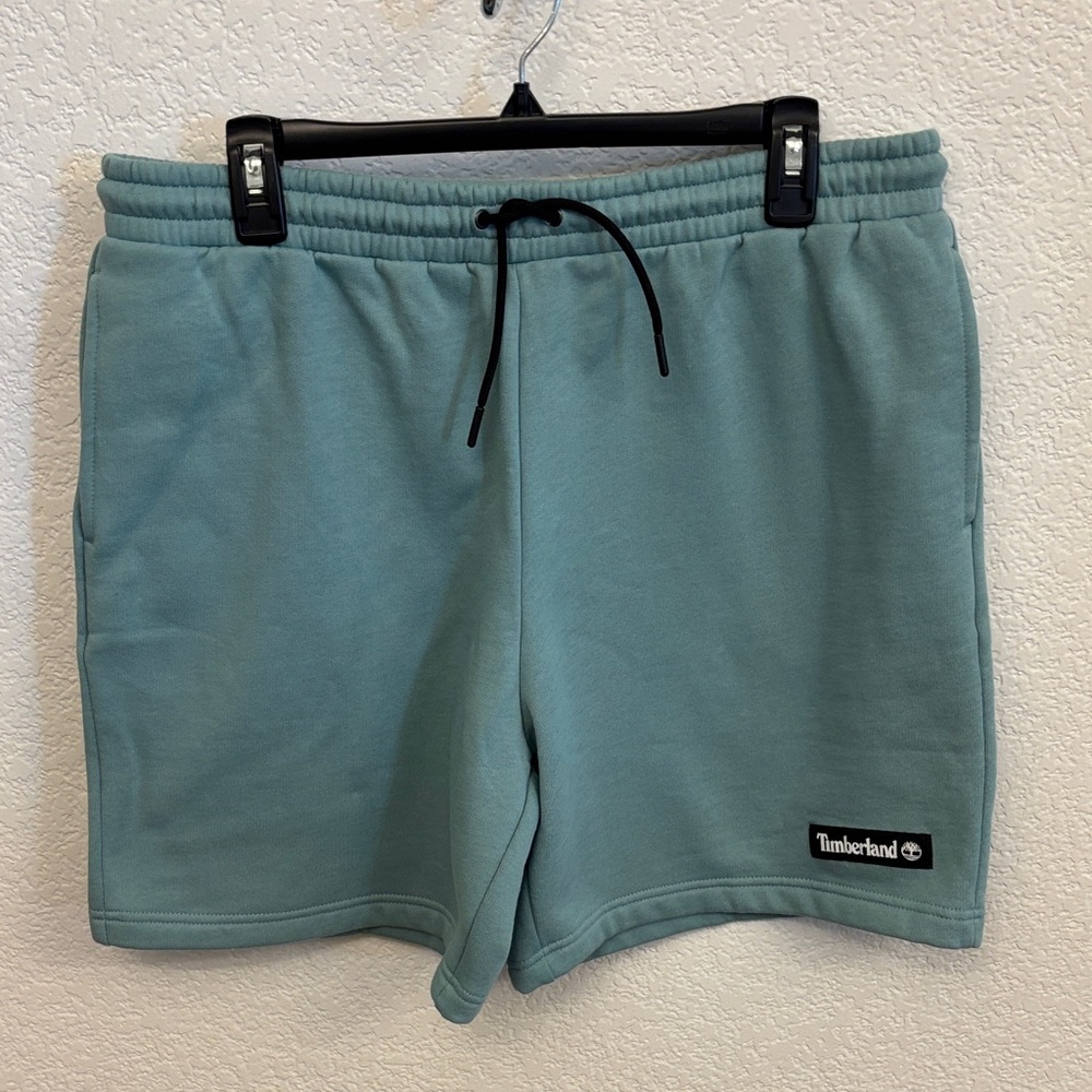 Timberland Men's Teal-Green Elastic Waist Drawstring Shorts size L BNWT